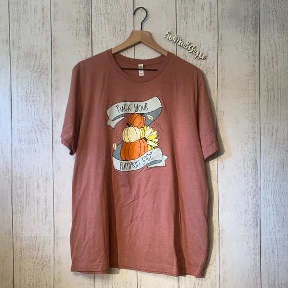 *Metal Marvels Fuck Your Pumpkin Spice Crew Tee - 2XL [Heather Mauve] - Picture 1 of 5
